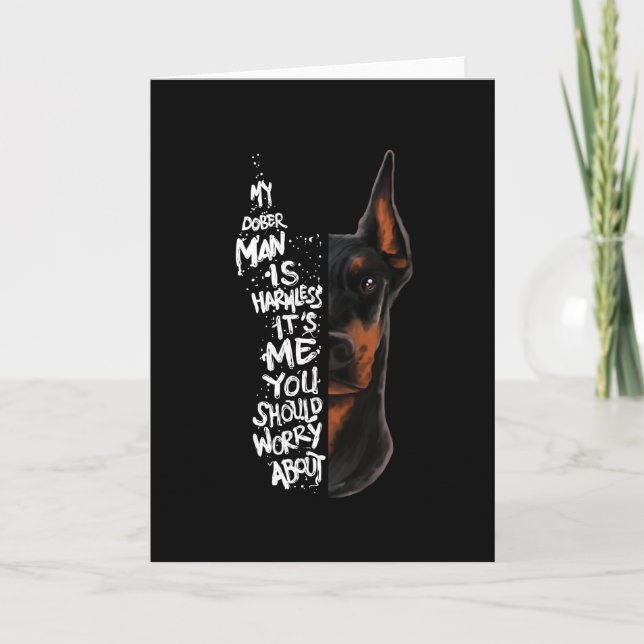 Carte Doberman Chien Dit Un Cadeau Sans Dommage (Devant)
