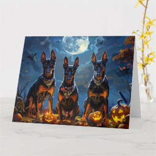 Carte Doberman Halloween Éffrayant