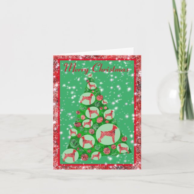Carte Doberman Pinscher Chien Christmas Tree mignonne (Devant)