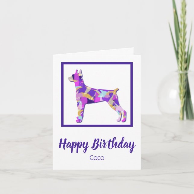 Carte Doberman Pinscher Chien Silhouette PPY&B Anniversa (Devant)