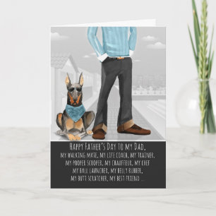 Carte Doberman Pinscher de la Fête des pères de chien dr