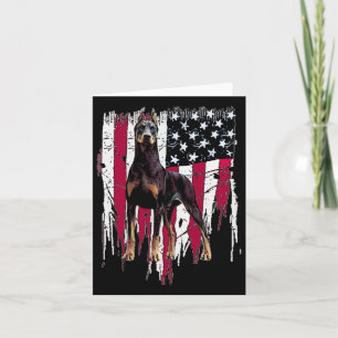 Carte Doberman Pinscher Drapeau Américain Usa Awesome