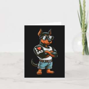 Carte Doberman Pinscher I Love Papa Funny Chien Tattoo