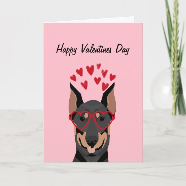 Carte Doberman Valentines Day Love (Devant)