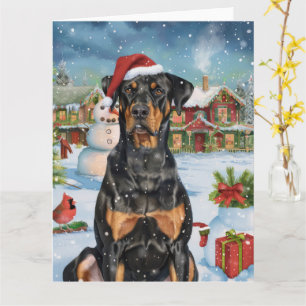 Carte Doberman Winter Wonderland Christmas Joy