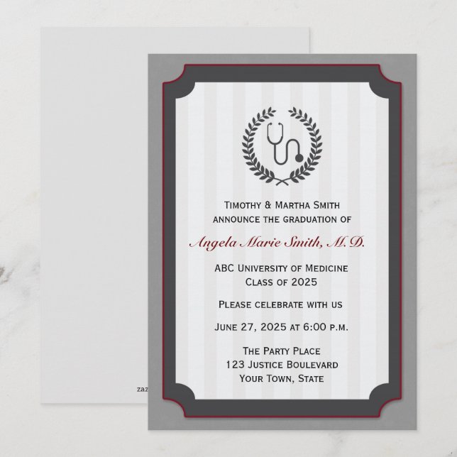 Carte d'obtention du diplôme de Faculté de (Devant / Derrière)