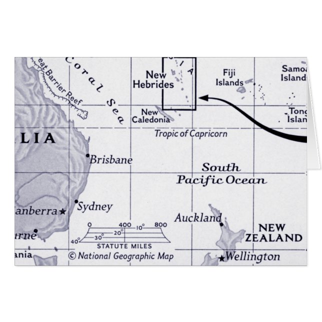 Carte d'océan de South Pacific (Devant horizontal)