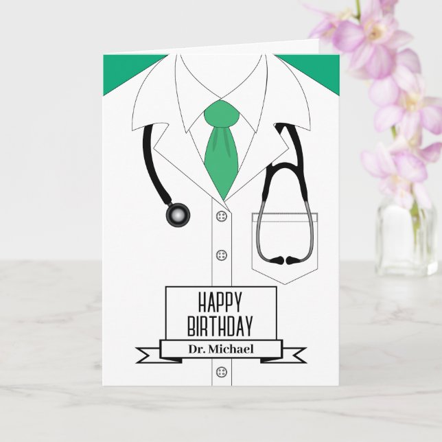 Carte Docteur Uniform Joyeux anniversaire (Orchidée)