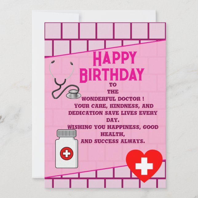 Carte Doctor's stylish birthday (Devant)