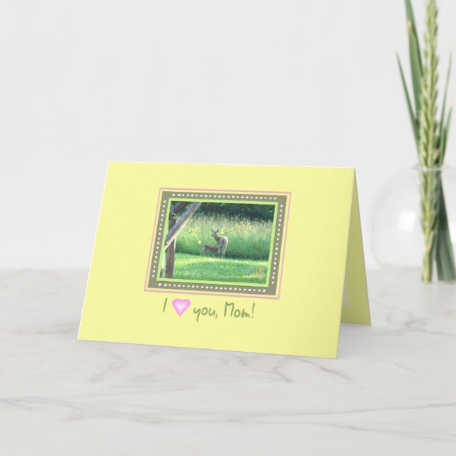 Carte Doe & Fawn "Je (coeur) vous, maman !" Saint-Valent (Devant)