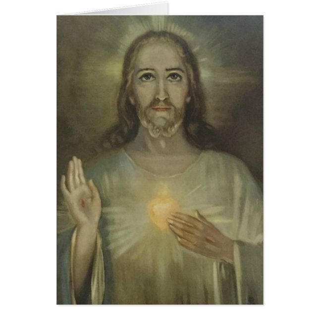 Carte d'offre de messe catholique du Sacré-Coeur (Devant)
