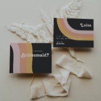 Carte d'offre moderne Retro Rainbow Dark Bridesmai