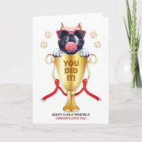 Dog Agility Félicitations Funny Trophy avec le nom