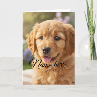 Carte Dog cat pet name photo template simple minimal