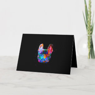Carte Dog Geometric Color Splash Pop art French Bulldog