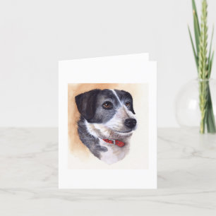 Carte Dog Portrait Created in Watercolour