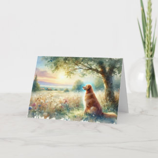 Carte Dog Sympathy Sunrise Watercolor Card