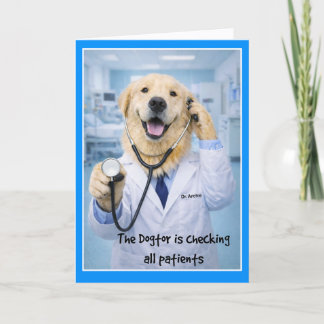 Carte Dogtor Checking On You Get Well Card ST-3