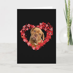 Carte dogue de bordeaux cadeau de coeur pour amoureux de
