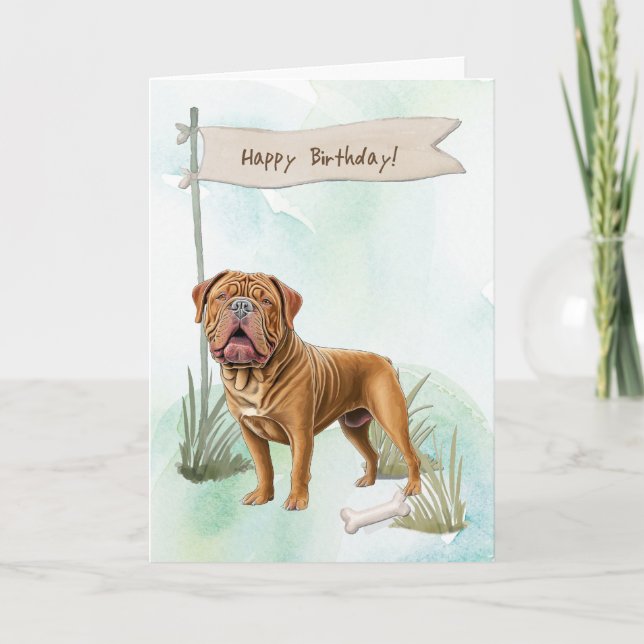 Carte Dogue de Bordeaux Chien en plein air sous signe d' (Devant)