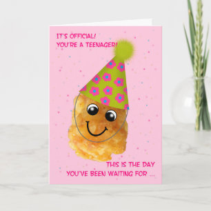 Carte Doigt drôle de Tater de l'anniversaire 13 Girly
