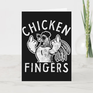 Carte Doigts de poulet, doigts du milieu, poulet drôle
