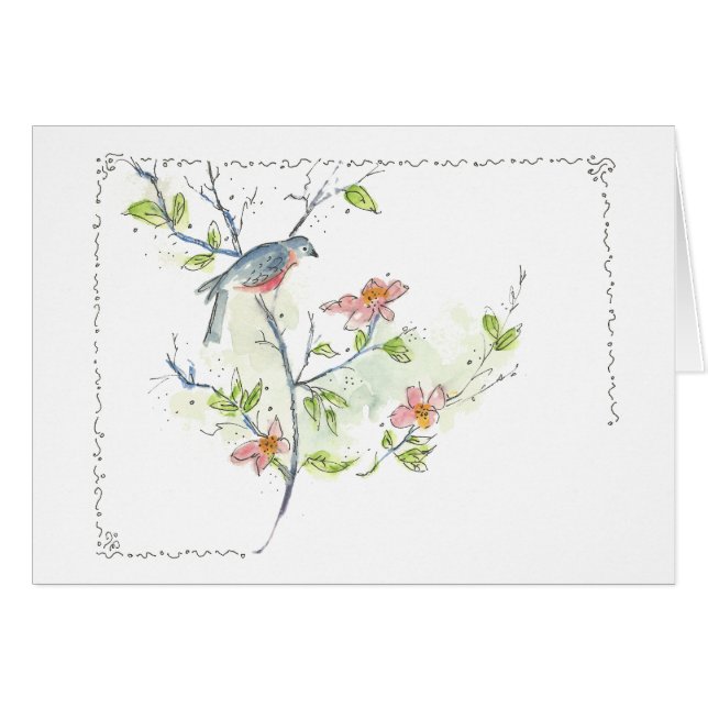 Carte d'oiseau-chanteur sucré (Devant horizontal)