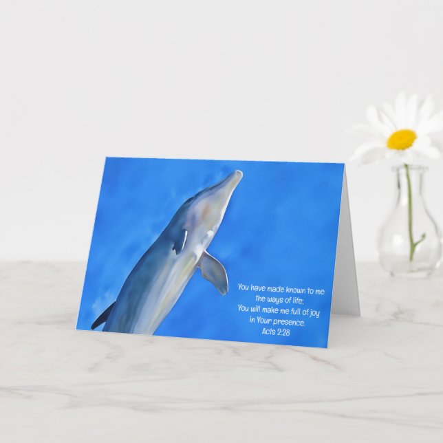 Carte Dolphin Joy Bible Verse Art Note Card (Petite plante)