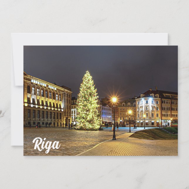 Carte Dôme Carré avec sapin de Noël à Riga (Devant)