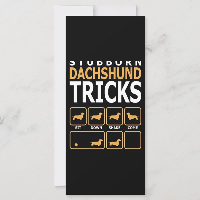 Carte Don de chien | Tucs Dachshund têtus (Devant)