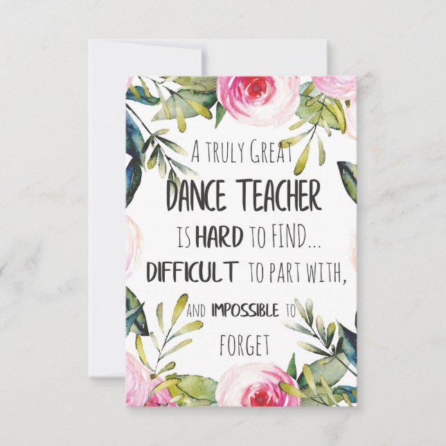 Carte Don pour la citation de Merci de professeur de dan (Devant)