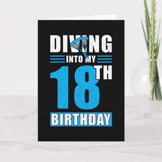 Carte Don Skydiver 18e anniversaire (Devant)