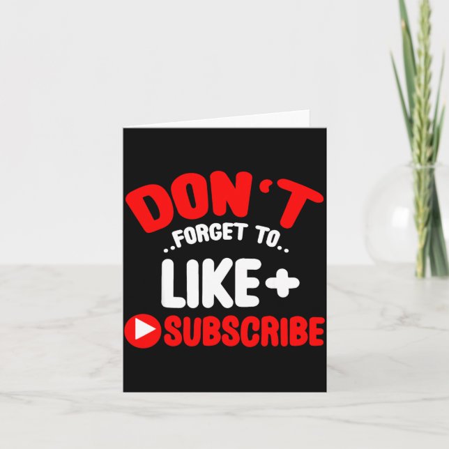 Carte Don’t Forget To Like And Subscribe Social Media In (Devant)
