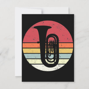 Carte Don Tuba, joueur de tuba rétro, orchestre