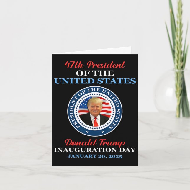 Carte Donald Trump 47e président 2025 Inauguration États (Devant)