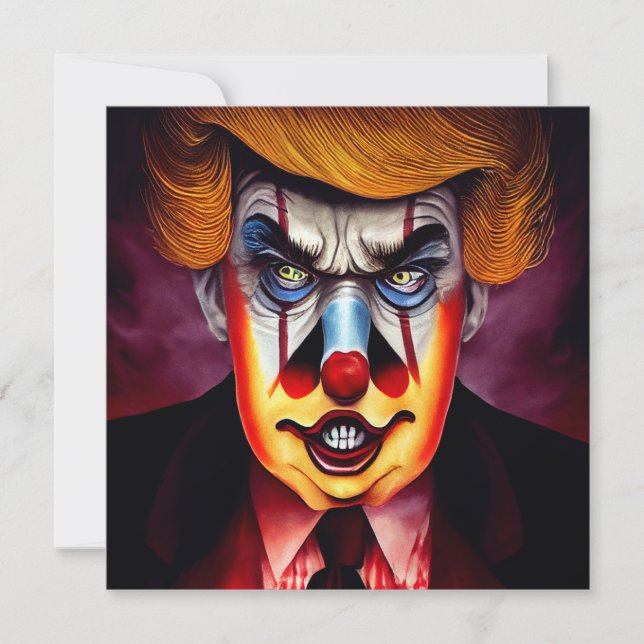 Carte Donald Trump clown diabolique (Devant)