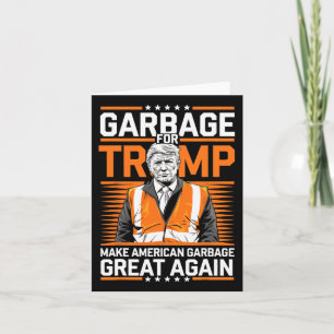 Carte Donald Trump Garbage Orange réflexe de sécurité