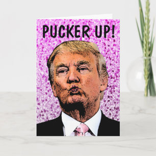 CARTE DONALD TRUMP PARTIES SCINTILLANT ANNIVERSAIRE KISS