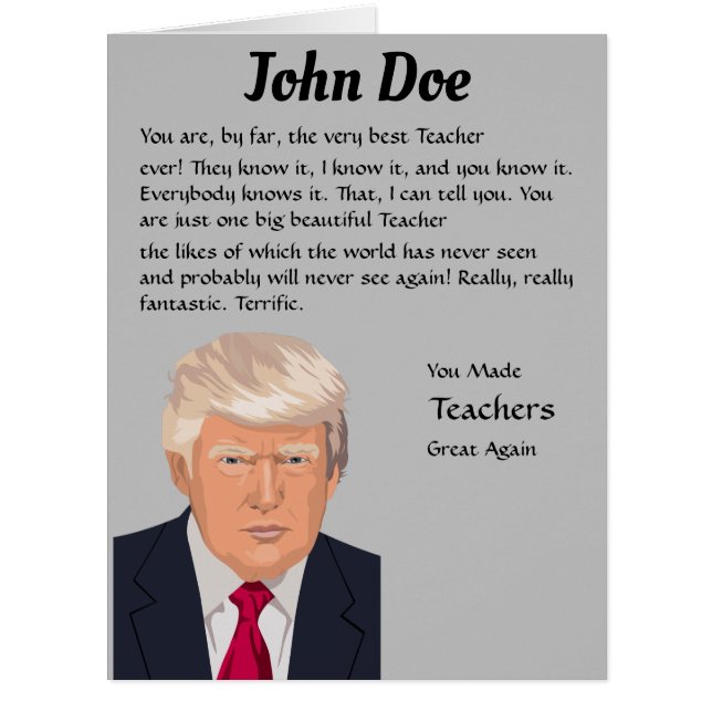 Carte Donald Trump personnalisée (Devant)
