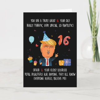 Carte Donald Trump Président Drôle 16e Anniversaire Trum
