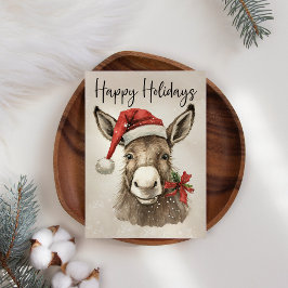 Carte Donkey Happy Holidays Business Christmas Card