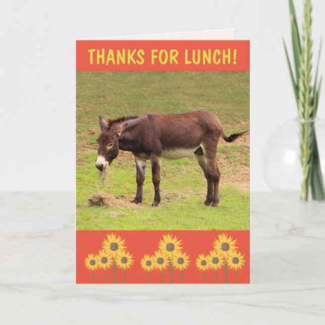 Carte Donkey Merci Pour Le Merci Du Déjeuner (Devant)