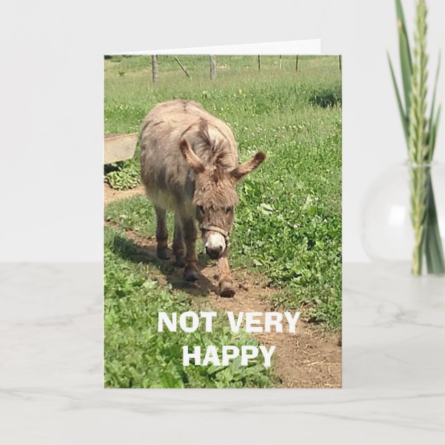 CARTE DONKEY NOT VERY HAPPY SAD/BLUE - LIFE WITHOUT YOU! (Devant)