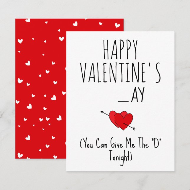 Carte Donne-moi le 'D' ce soir Funny Naughty happy Vday (Devant / Derrière)
