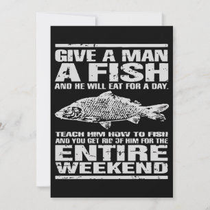 Carte Donner Un Homme Un Poisson Drôle Pêche À La Carpe 