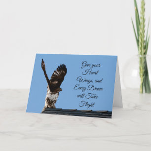 Carte Donnez à vos ailes du coeur une photo de faucon à 