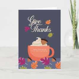 Carte Donnez Merci Boire Chaud Thanksgiving Couleurs de