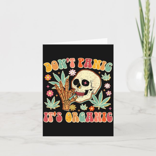 Carte Don't Panic It's Organic Weed Skull  (Devant)