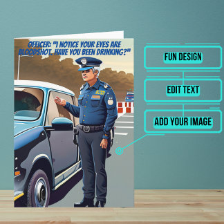 Carte Donut Joke Funny Police Anniversaire