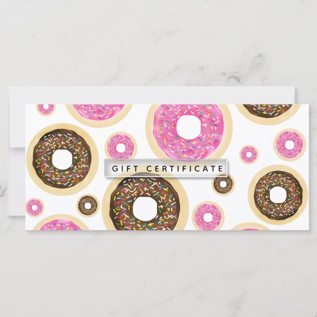 Carte Donuts Pink & Brown Sprinkings Certificat cadeau (Devant)